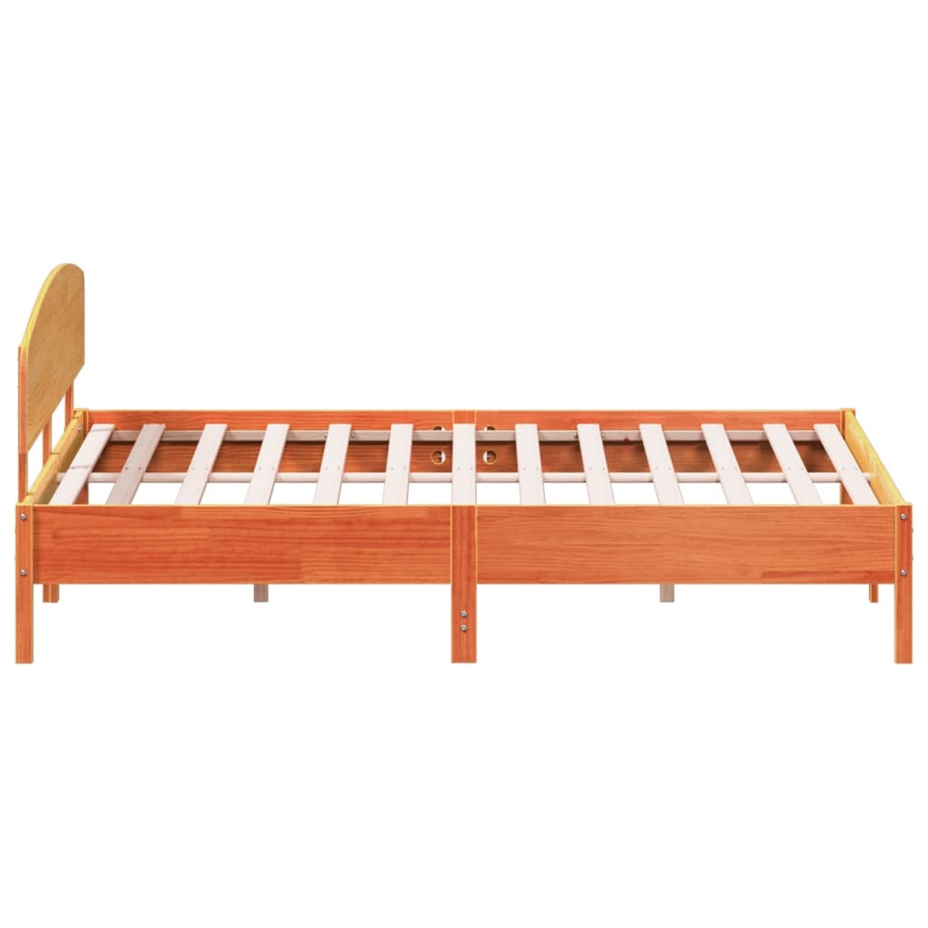 vidaXL Cadre de lit sans matelas cire marron 200x200cm bois pin massif