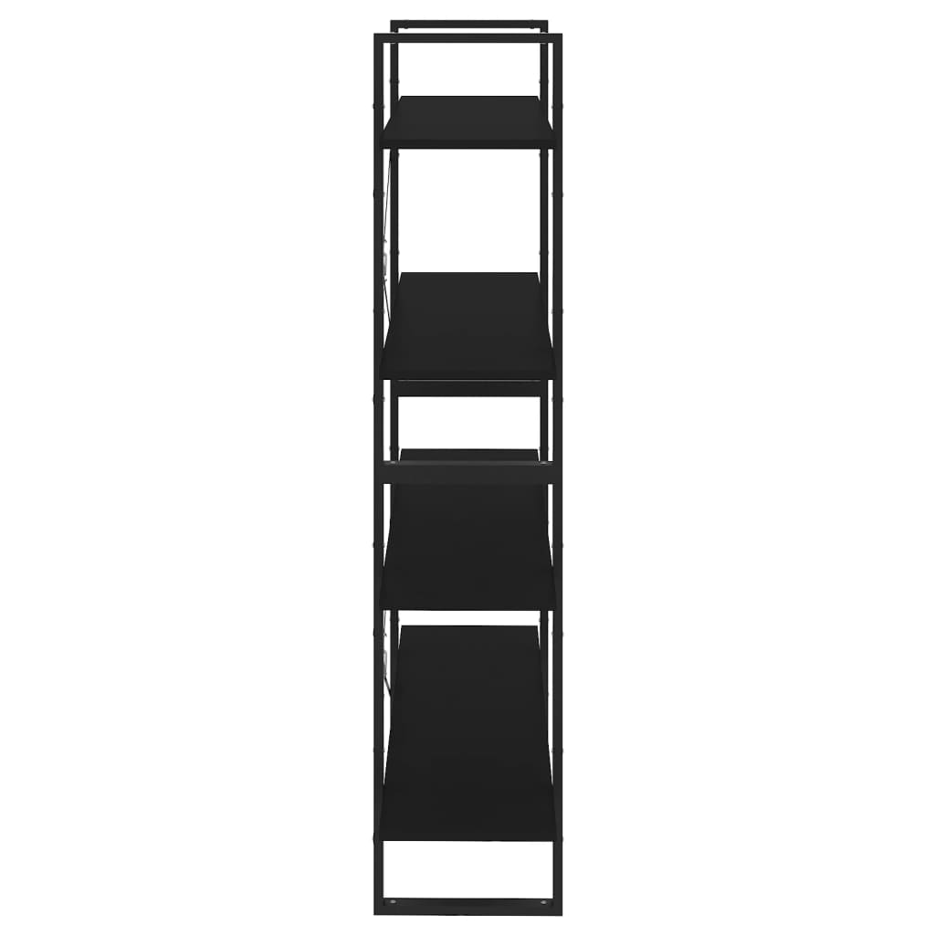 vidaXL Bibliothèque à 4 niveaux noir 100x30x140 cm bois d'ingénierie