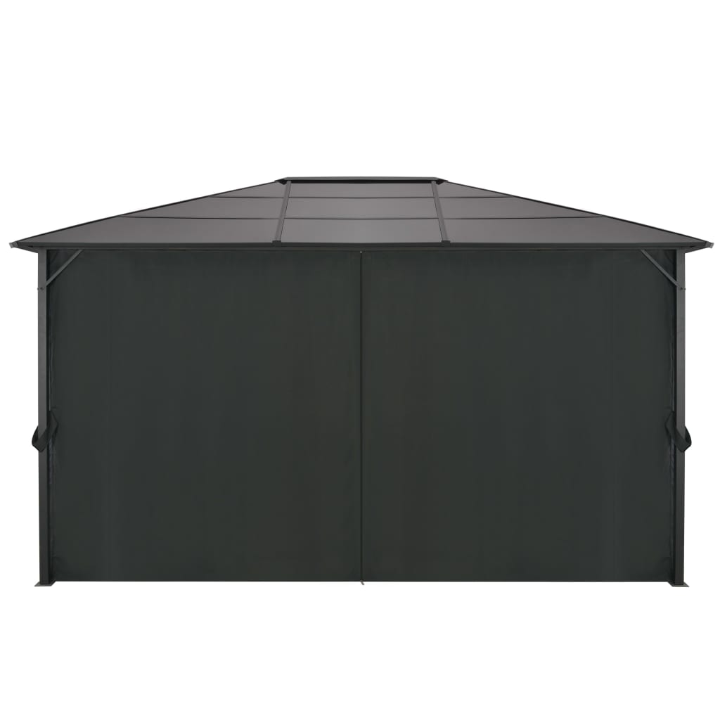 vidaXL Tonnelle avec rideau Aluminium 4x3x2,6 m Noir