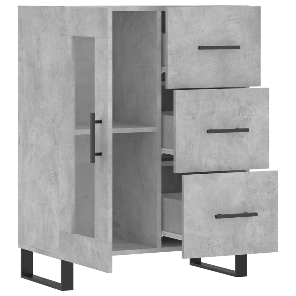 vidaXL Buffet gris béton 69,5x34x90 cm bois d'ingénierie