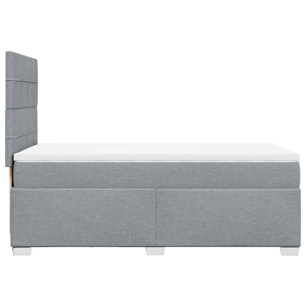 vidaXL Sommier à lattes de lit avec matelas Gris clair 100x200cm Tissu