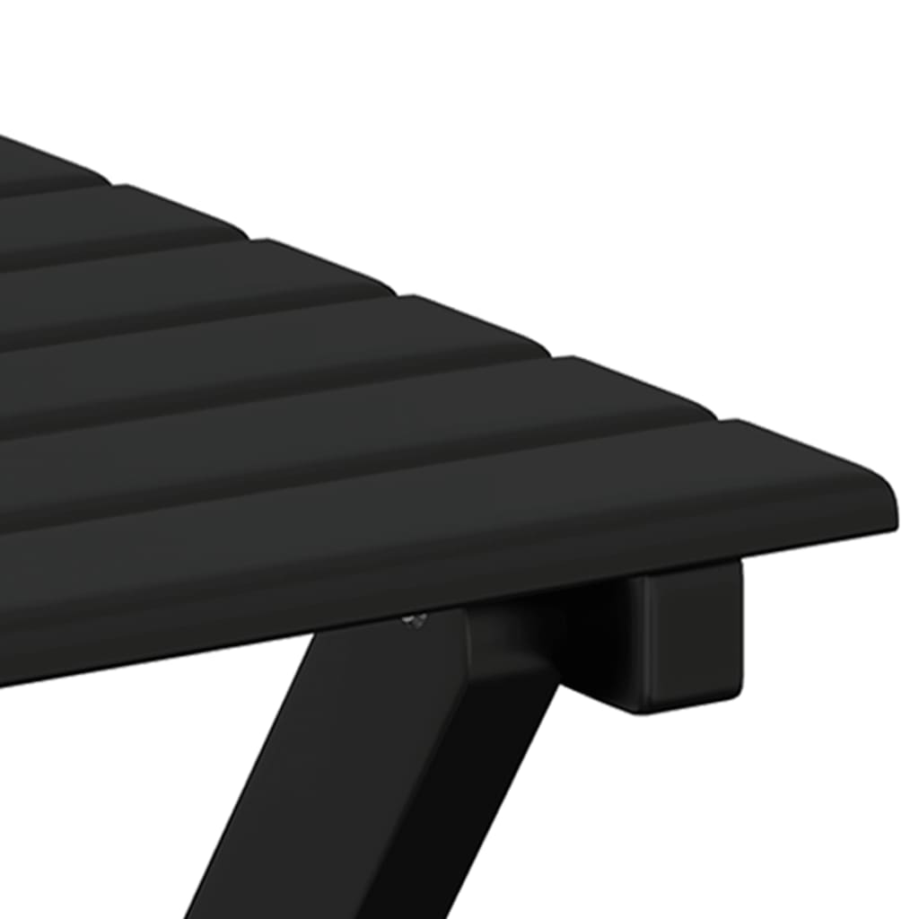 vidaXL Chaise à bascule avec table pliable noir bois massif peuplier