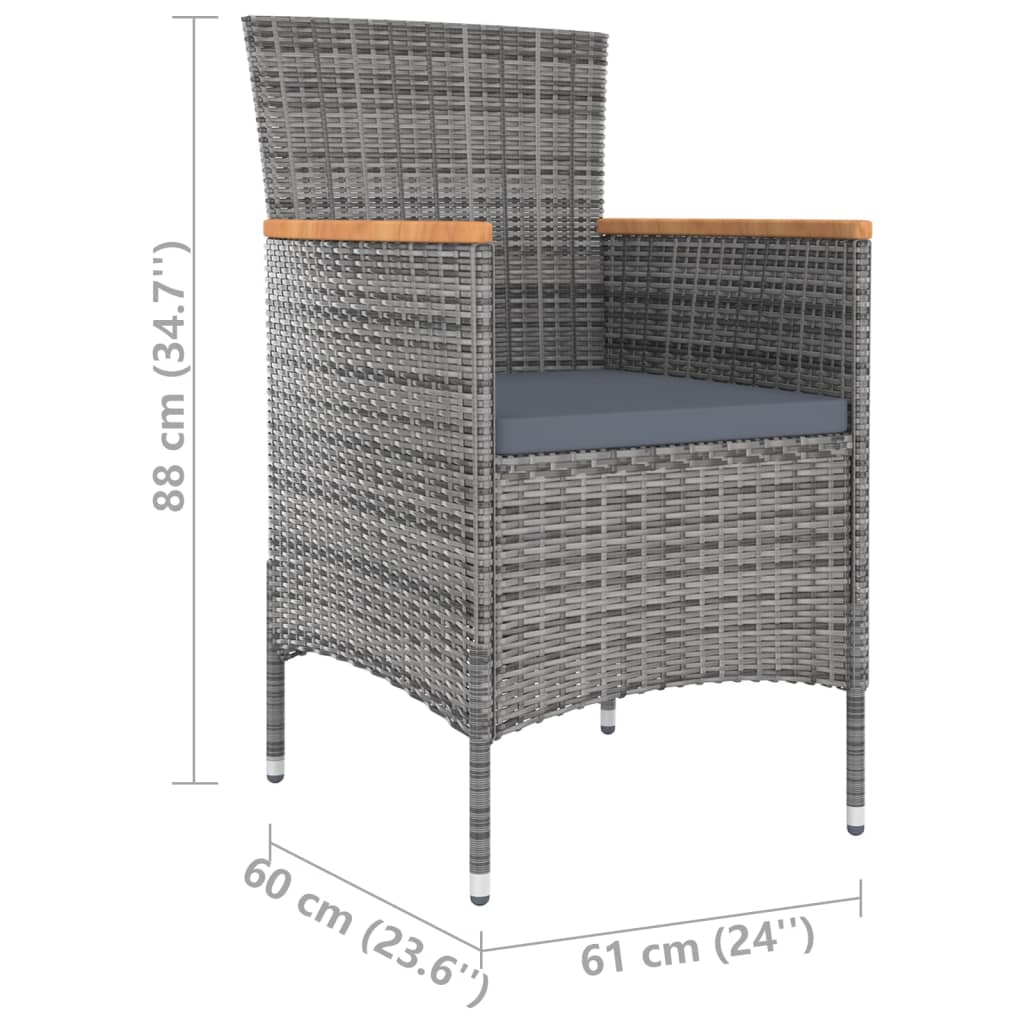 vidaXL Ensemble à dîner d'extérieur 5 pcs et coussins Résine tressée