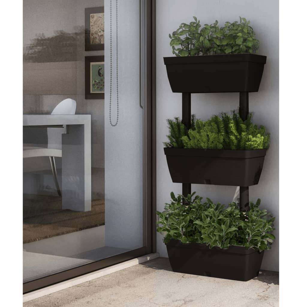 vidaXL Jardinières 3 pcs 100 cm Anthracite