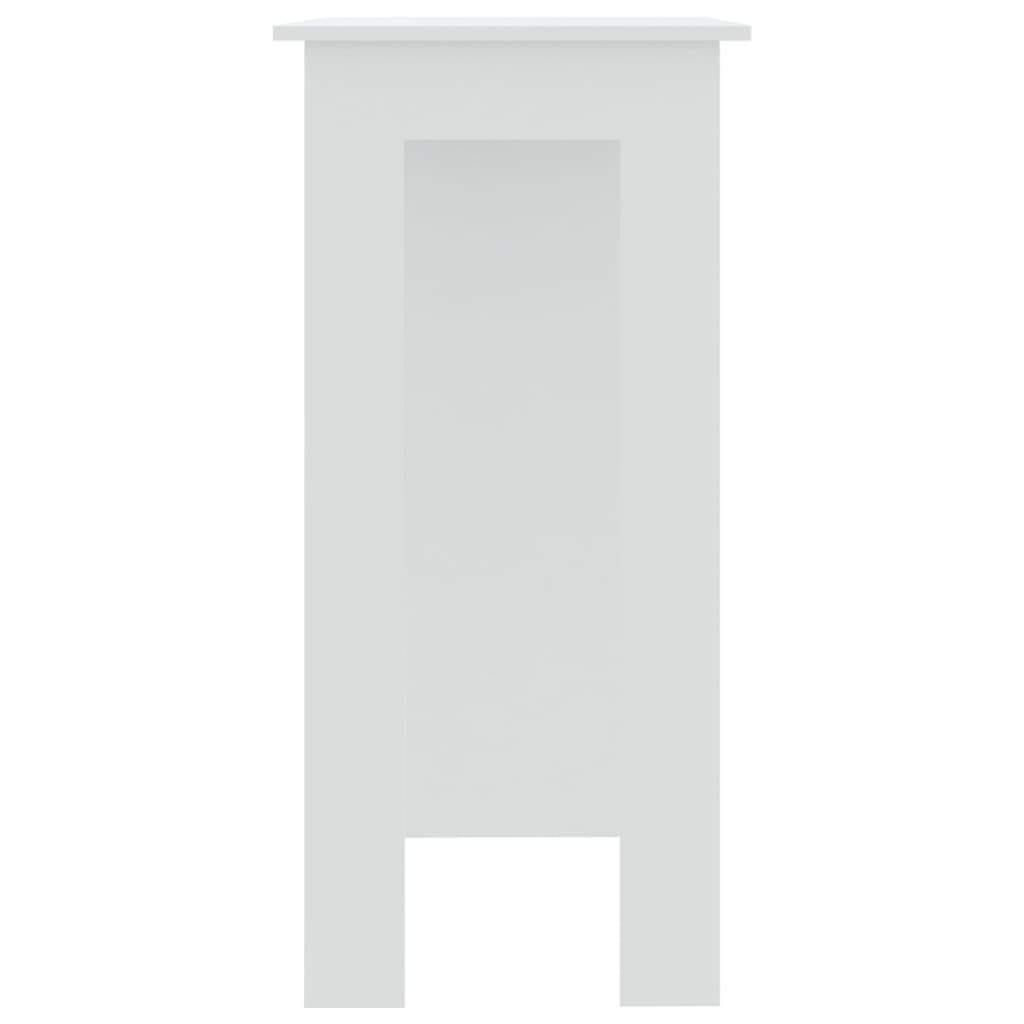 vidaXL Table de bar avec étagère Blanc 102x50x103,5 cm Aggloméré