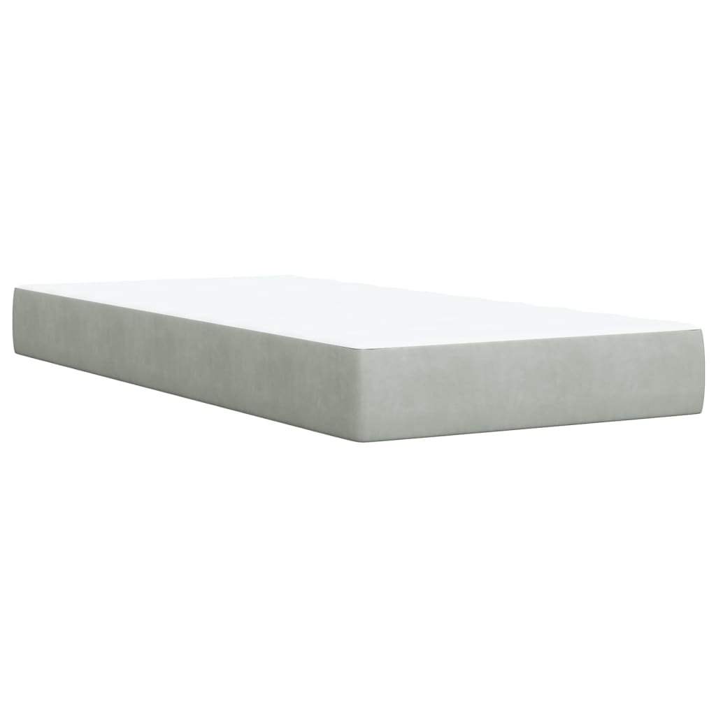 vidaXL Sommier à lattes de lit et matelas Gris clair 90x200 cm Velours