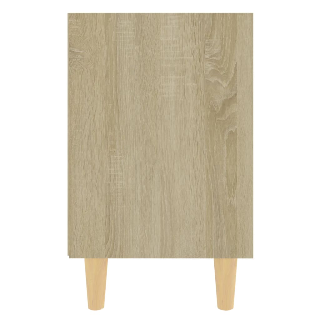 vidaXL Tables de chevet pieds bois 2 pcs Blanc/Chêne sonoma 40x30x50cm