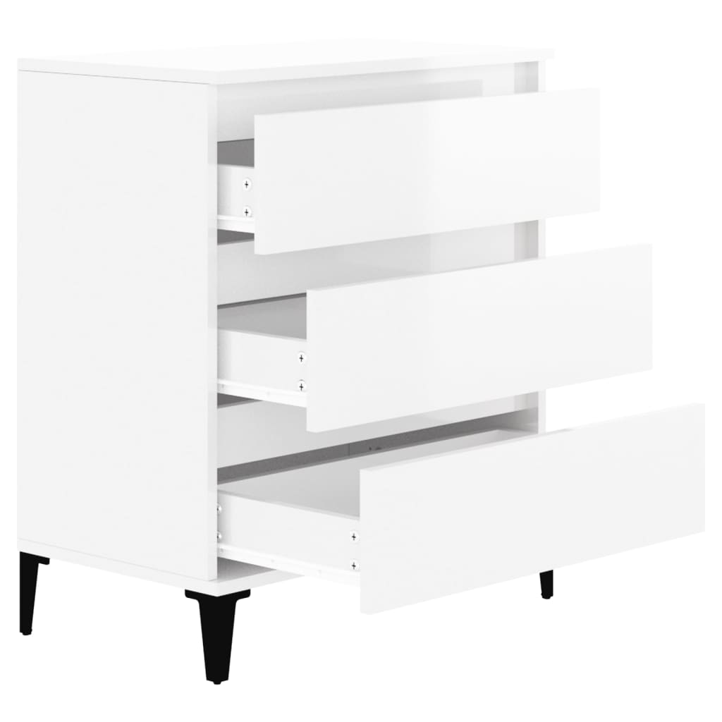 vidaXL Buffet Blanc brillant 60x35x70 cm Bois d'ingénierie