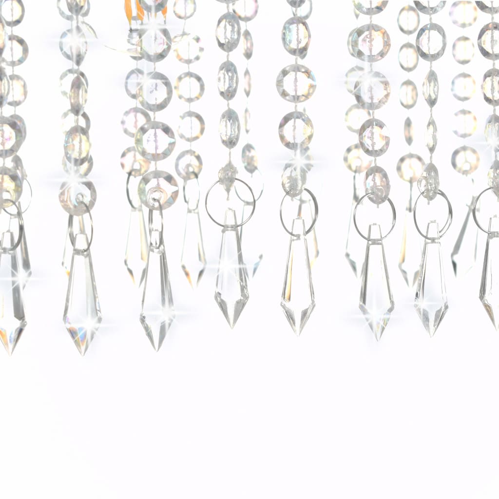 vidaXL Plafonnier avec perles de cristal Argenté 104 cm E14