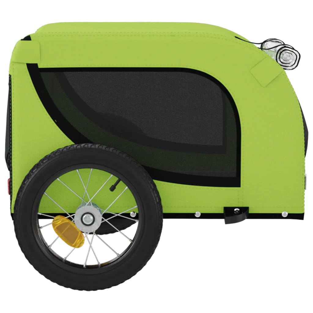 vidaXL Remorque de vélo pour animaux de compagnie vert et noir