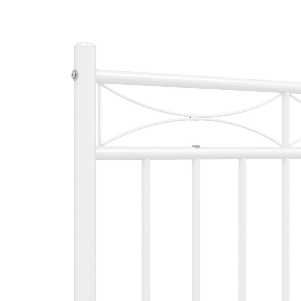 vidaXL Cadre de lit métal sans matelas et tête de lit blanc 135x190 cm