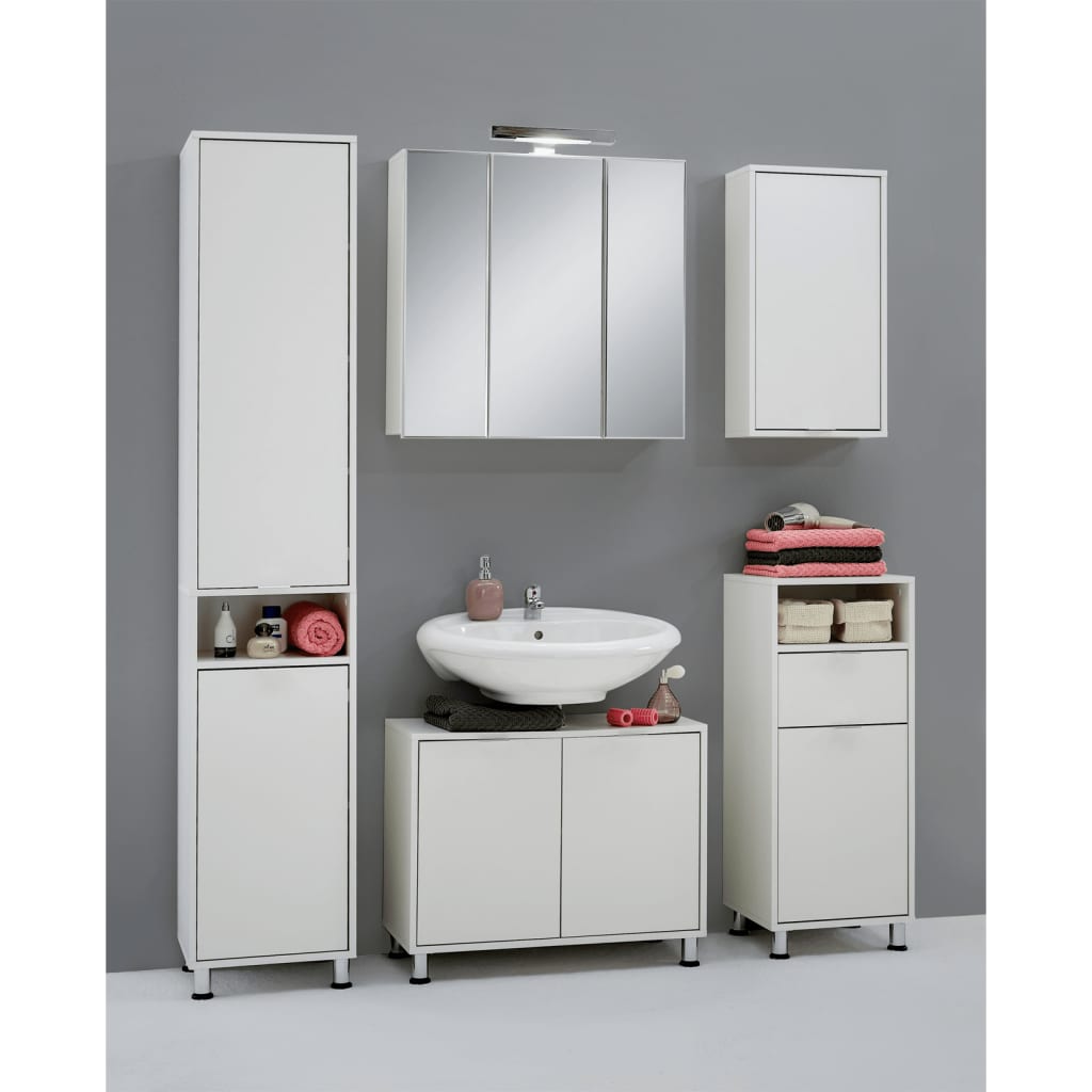 FMD Armoire de salle de bain avec miroir 70x19x67,6 cm blanc