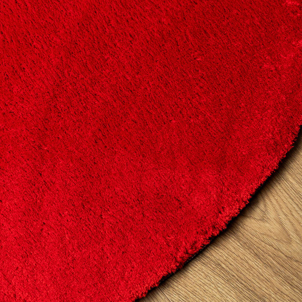 vidaXL Tapis HUARTE à poils courts doux et lavable rouge Ø 120 cm