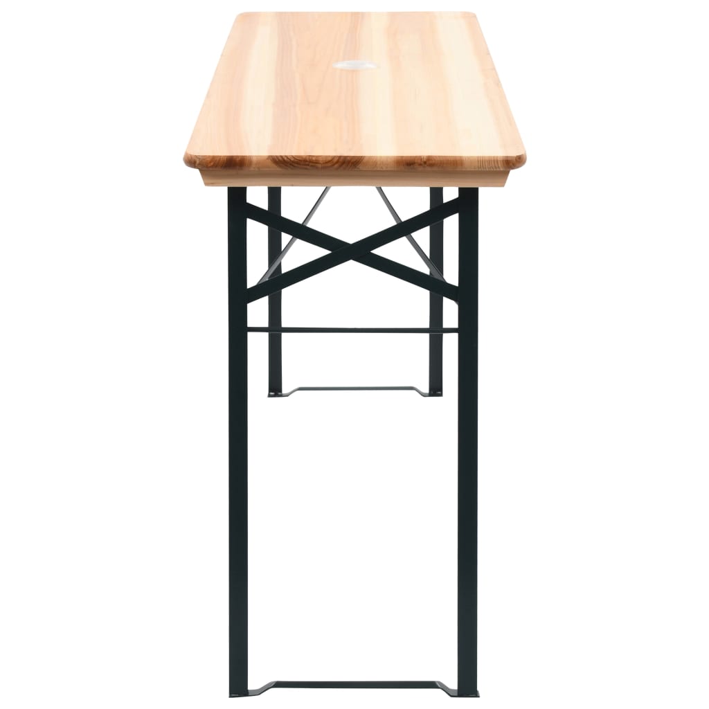 vidaXL Table de brasserie pliable avec 2 bancs 177 cm Bois de pin