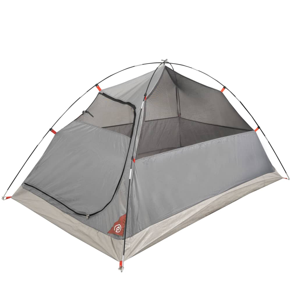 vidaXL Tente de camping à dôme 3 personnes gris et orange imperméable