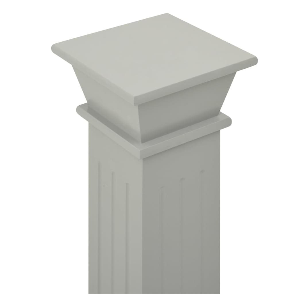 vidaXL Support pilier classique carré pour plantes Gris 17x17x66cm MDF