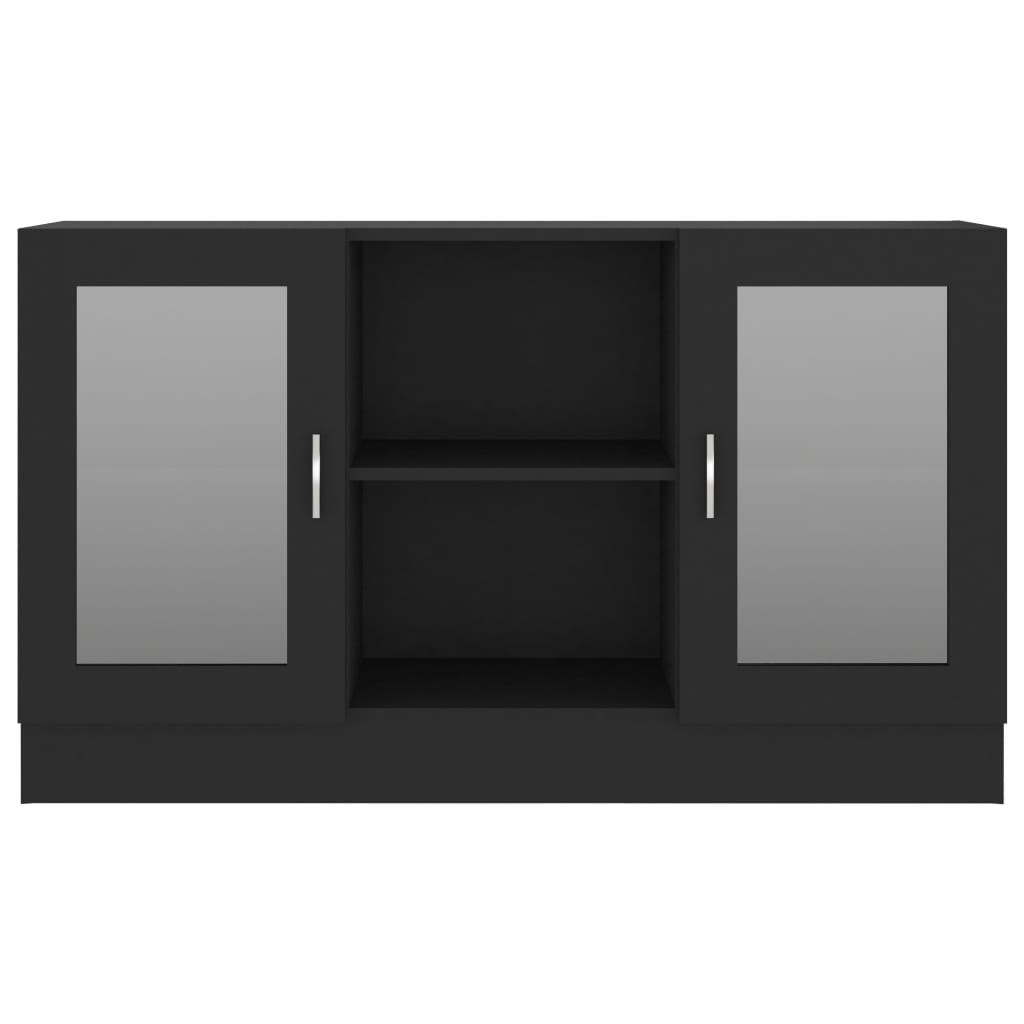 vidaXL Armoire à vitrine Noir 120x30,5x70 cm Aggloméré