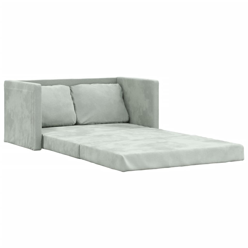 vidaXL Canapé-lit 2 en 1 gris clair 122x204x55 cm velours