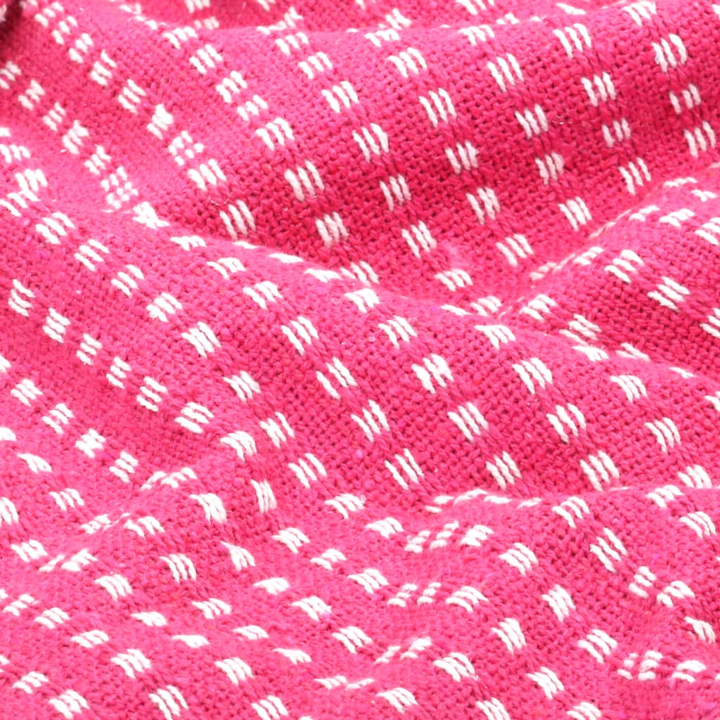 vidaXL Couverture coton à carreaux 160x210 cm Rose