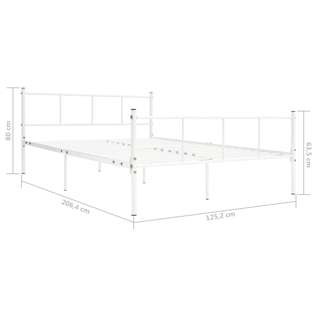 vidaXL Cadre de lit Blanc Métal 120 x 200 cm