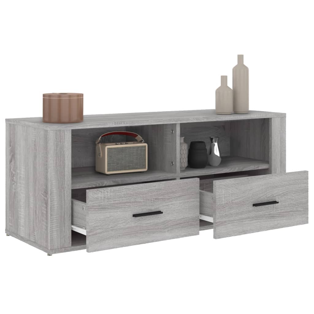 vidaXL Meuble TV Sonoma gris 100x35x40 cm Bois d'ingénierie