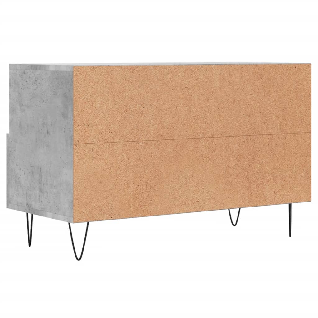 vidaXL Meuble TV Gris béton 80x36x50 cm Bois d'ingénierie