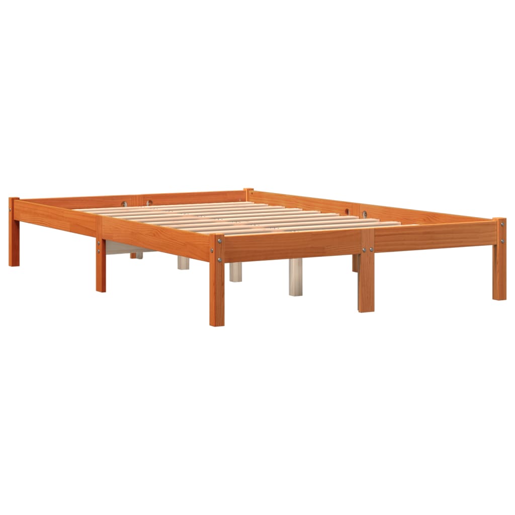 vidaXL Cadre de lit sans matelas cire marron 120x200cm bois pin massif