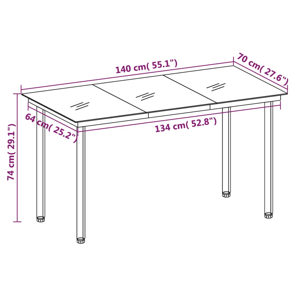 vidaXL Ensemble à manger de jardin 7 pcs Gris clair