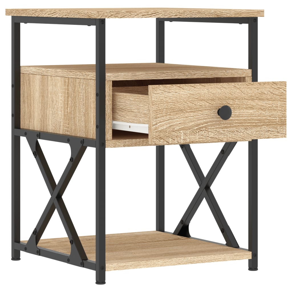 vidaXL Tables de chevet 2 pcs chêne sonoma 40x42x55 cm bois ingénierie