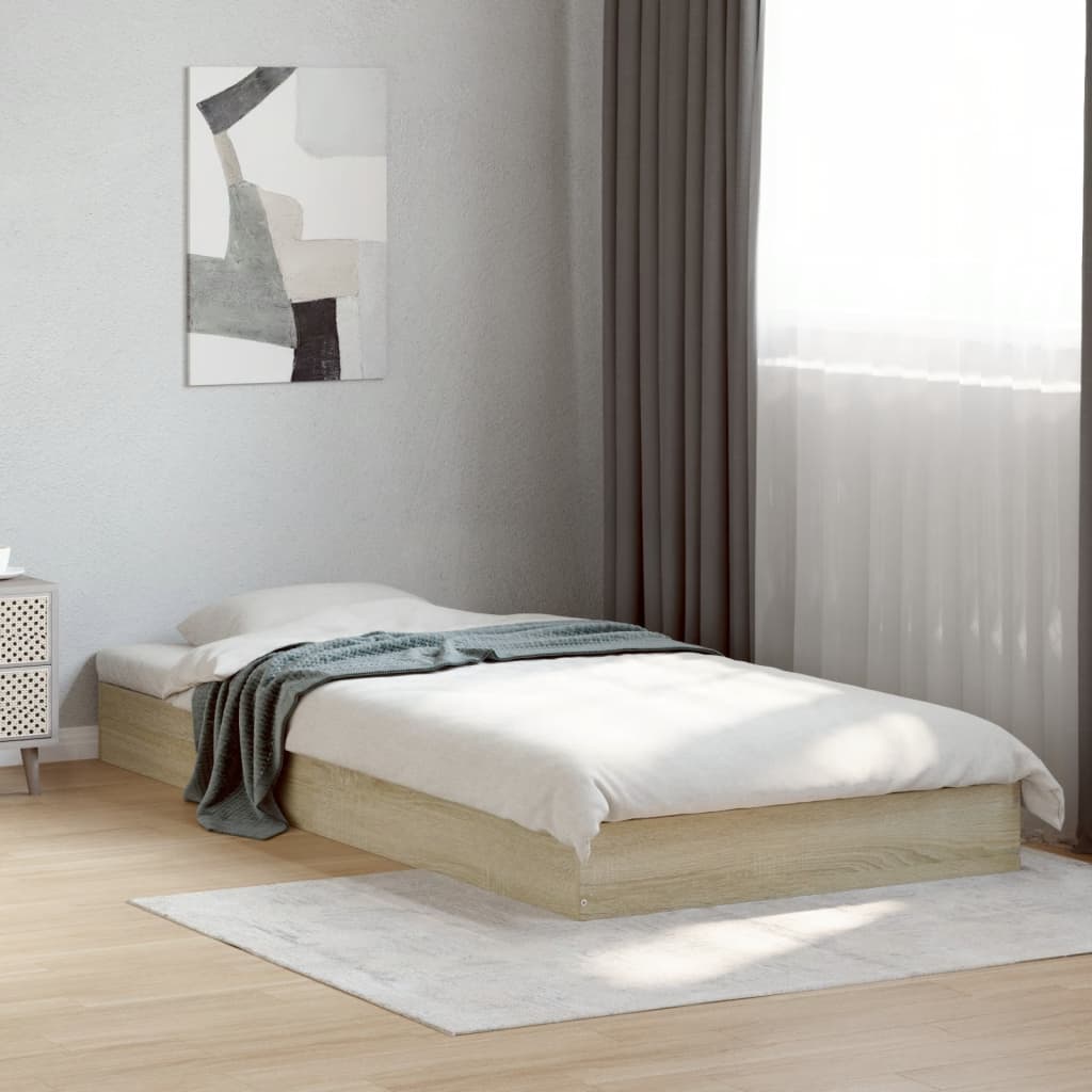 vidaXL Cadre de lit sans matelas chêne sonoma 100x200 cm