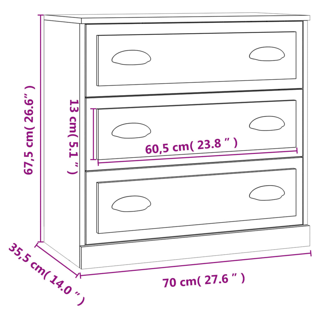 vidaXL Buffets 2 pcs blanc brillant bois d'ingénierie