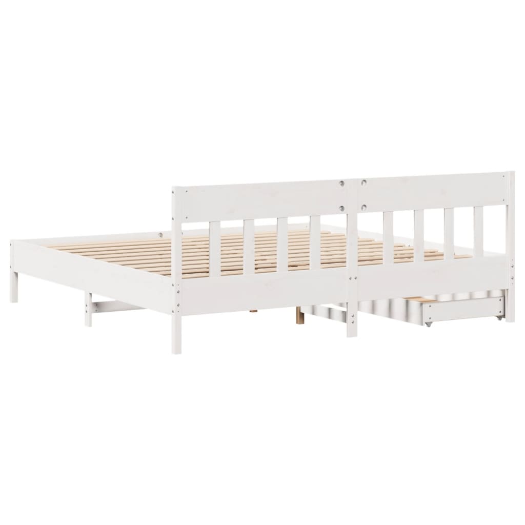 vidaXL Cadre de lit sans matelas blanc 180x200 cm bois massif de pin