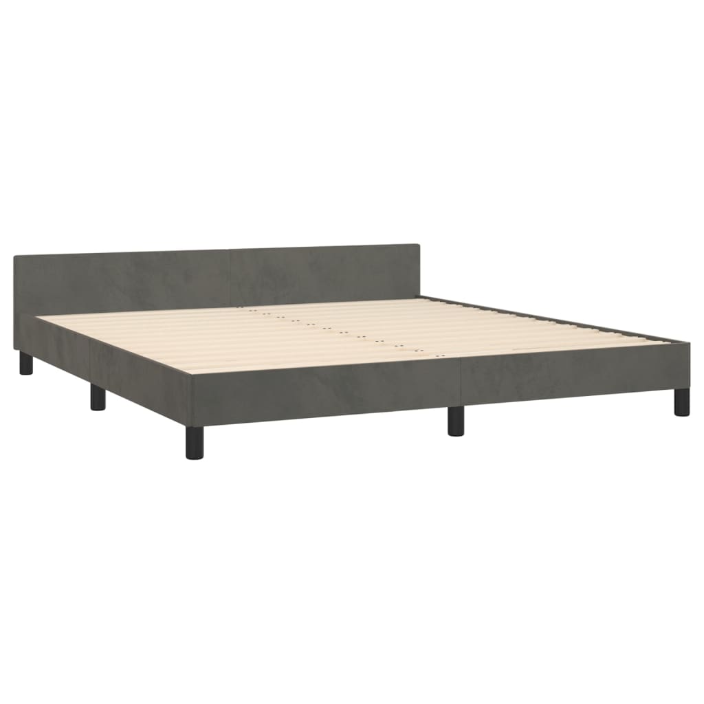 vidaXL Cadre de lit sans matelas gris foncé 160x200 cm velours