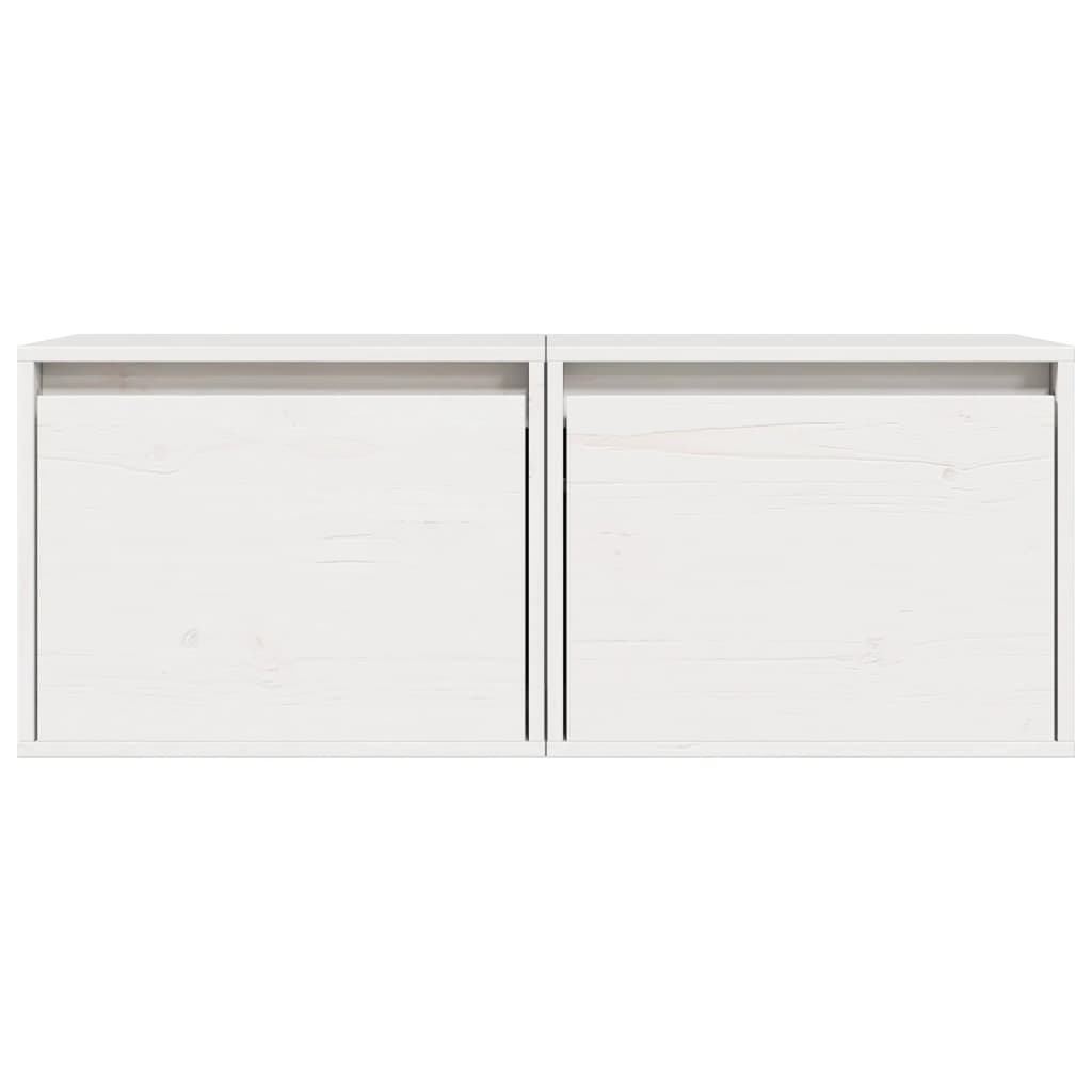 vidaXL Armoires murales 2 pcs Blanc 45x30x35 cm Bois de pin massif