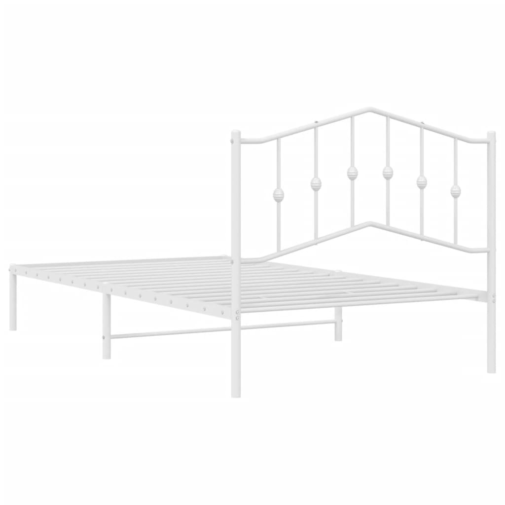 vidaXL Cadre de lit métal sans matelas et tête de lit blanc 100x200 cm