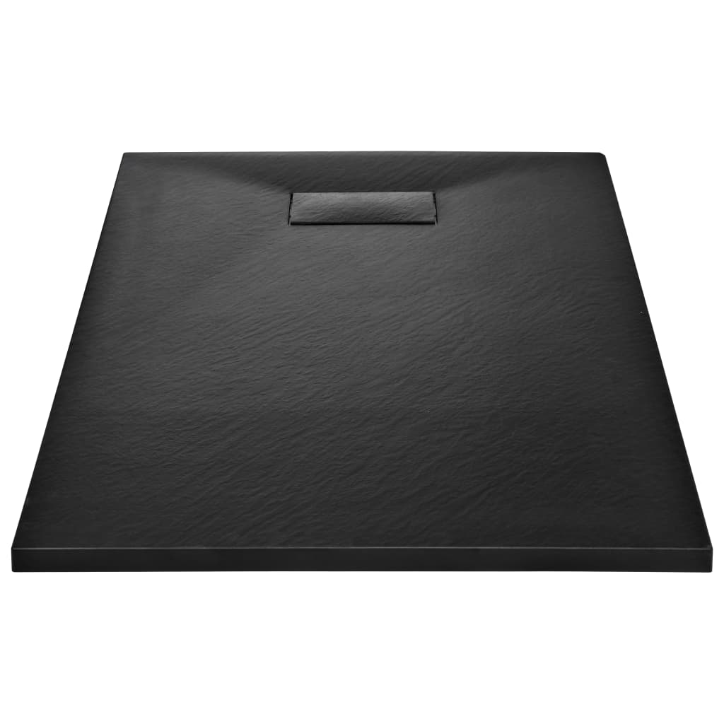 vidaXL Bac de douche SMC Noir 120 x 70 cm