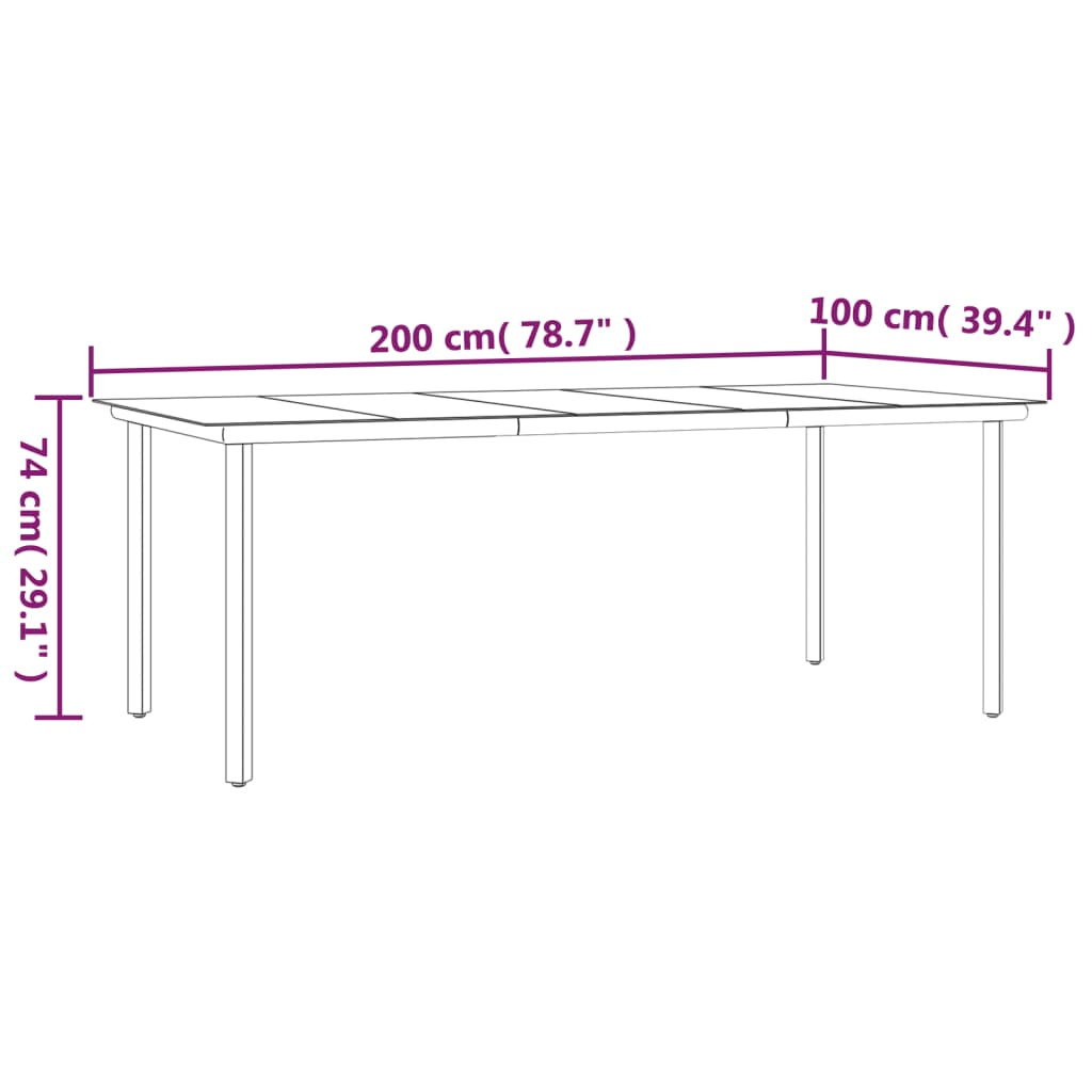 vidaXL Ensemble à manger de jardin 9 pcs noir résine tressée et acier