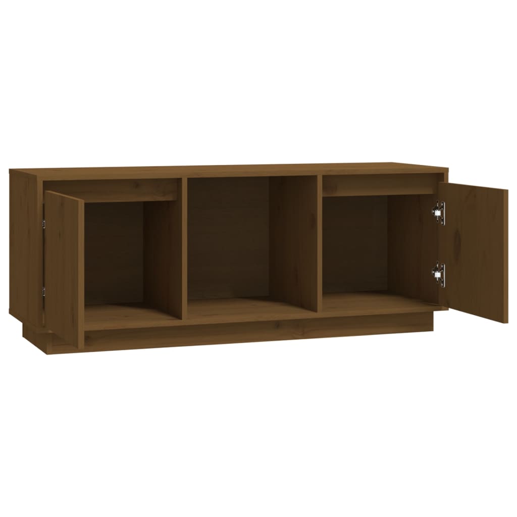 vidaXL Meuble TV Marron miel 110,5x35x44 cm Bois de pin massif