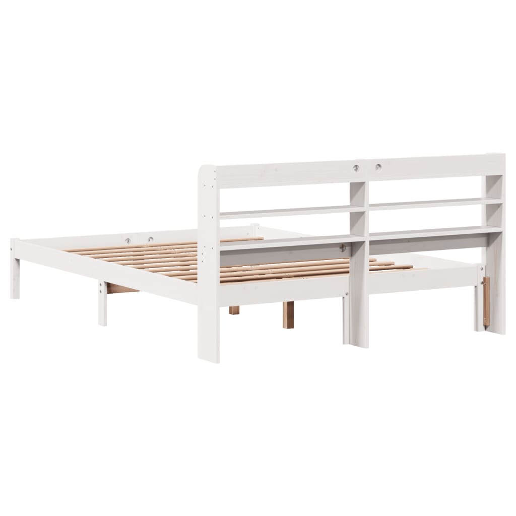 vidaXL Cadre de lit sans matelas blanc 120x190 cm bois de pin massif