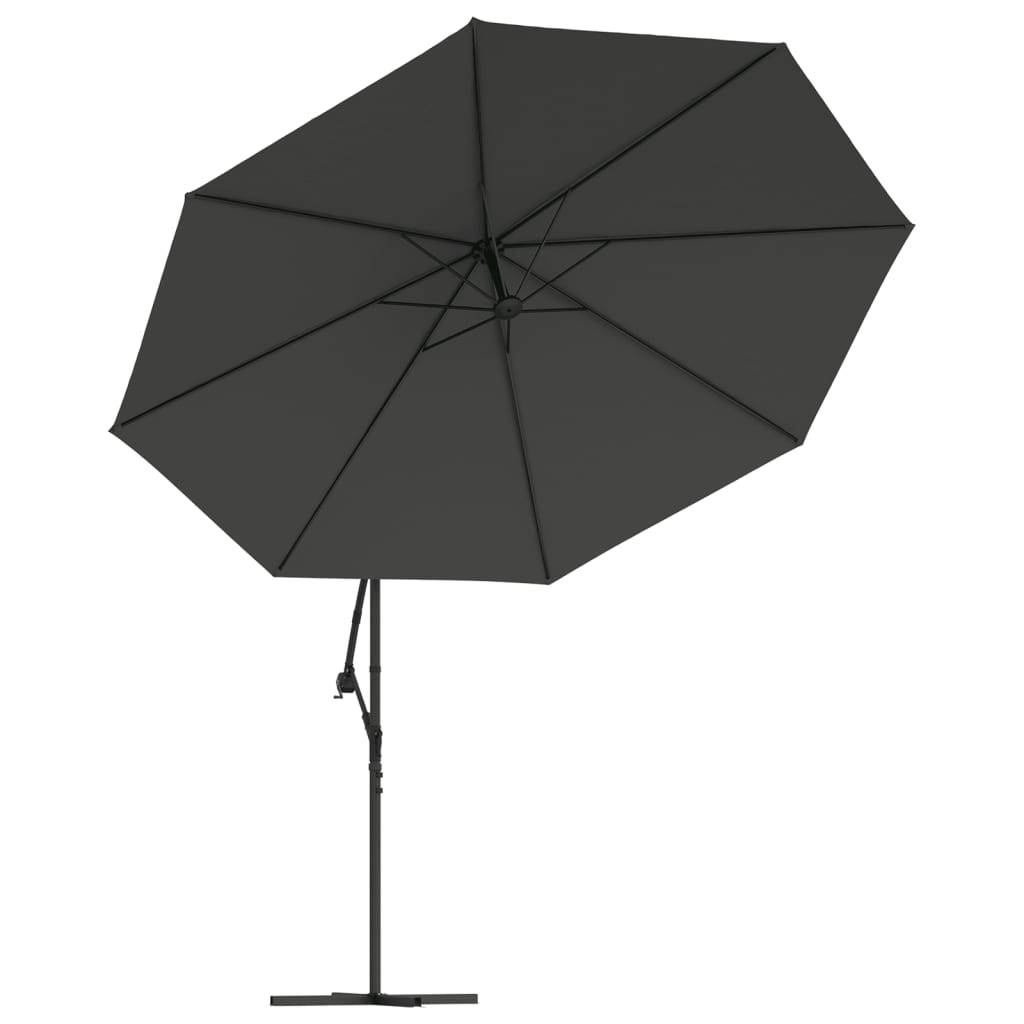 vidaXL Parasol en porte-à-feux et poteau métallique 350 cm Anthracite