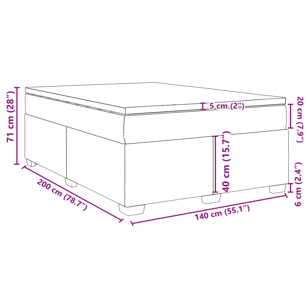 vidaXL Sommier à lattes de lit avec matelas Noir 140x200 cm Similicuir