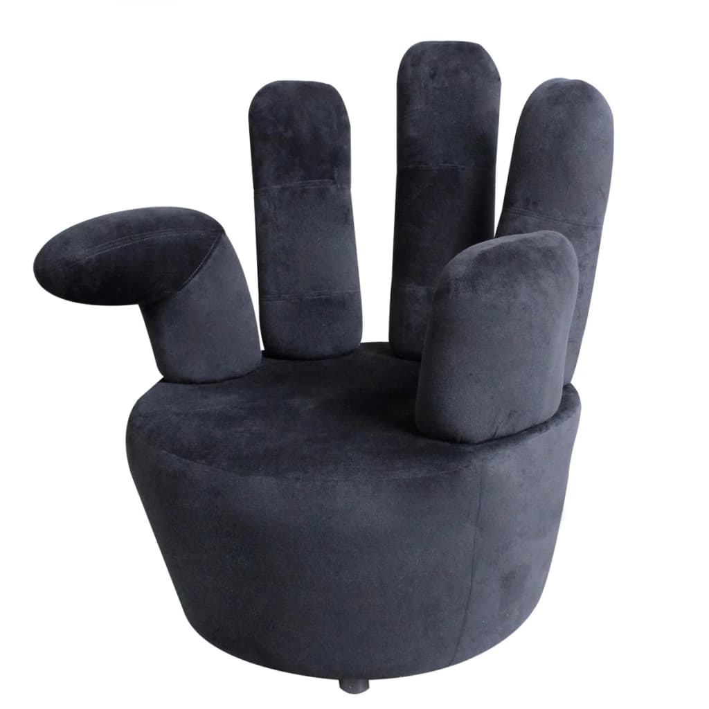 vidaXL Chaise en forme de main Noir Velours