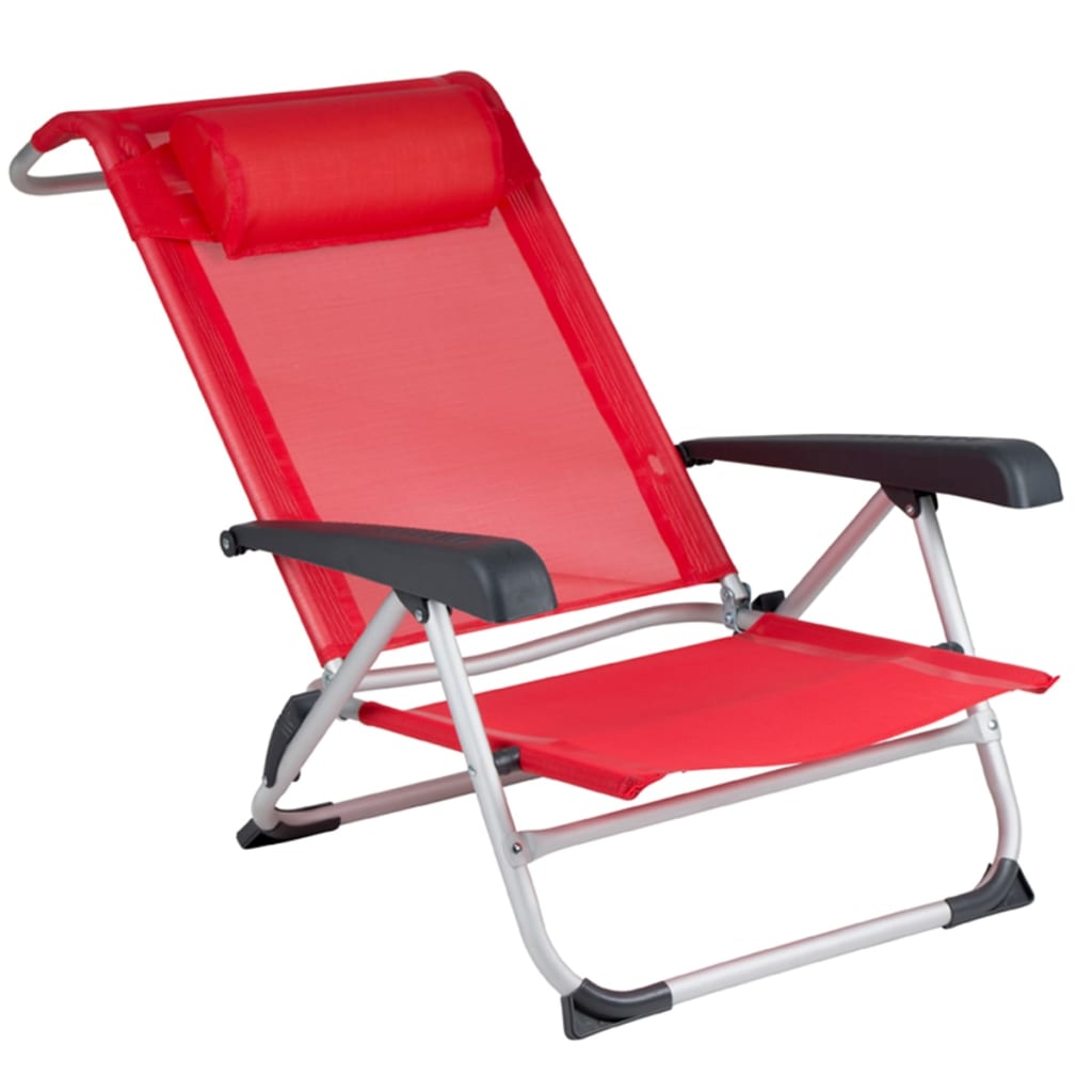 Bo-Camp Chaise de plage Aluminium Rouge