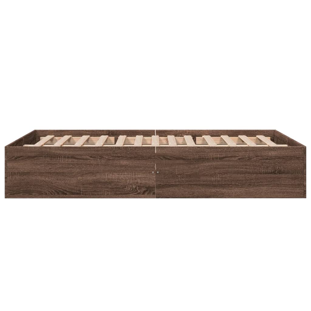 vidaXL Cadre de lit chêne marron 120x200 cm bois d'ingénierie