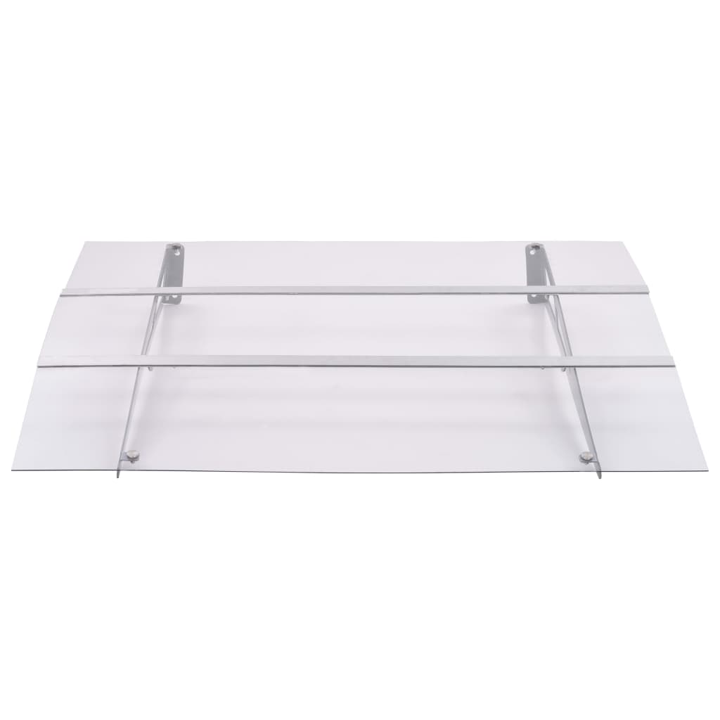 vidaXL Auvent de porte argenté et transparent 120x90 cm polycarbonate