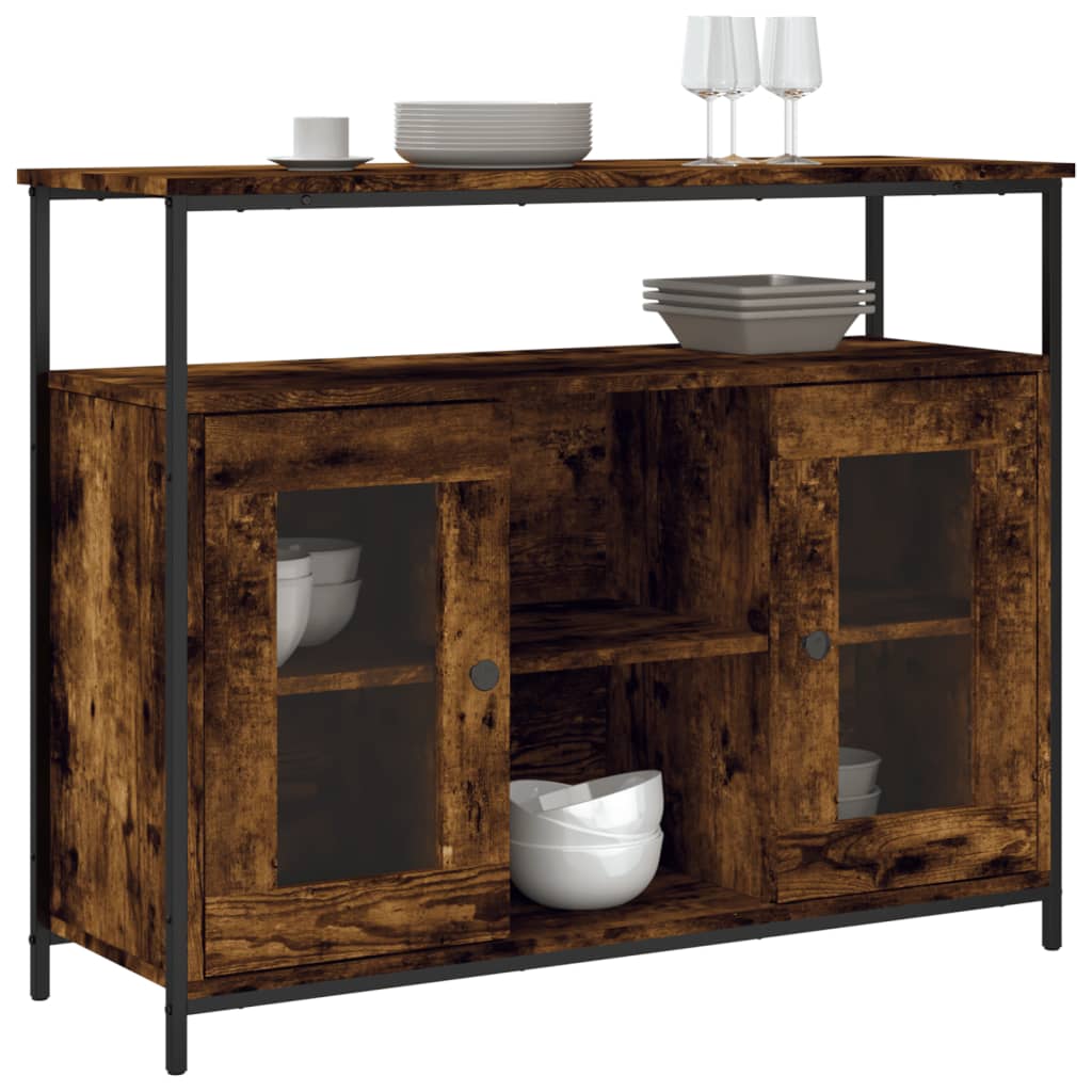 vidaXL Buffet chêne fumé 100x35x80 cm bois d'ingénierie