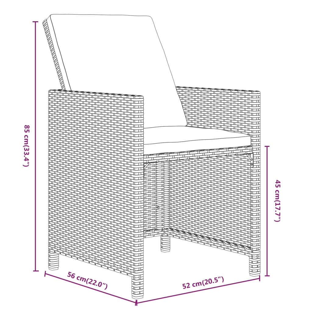 vidaXL Ensemble à manger de jardin coussins 11 pcs Résine tressée Gris