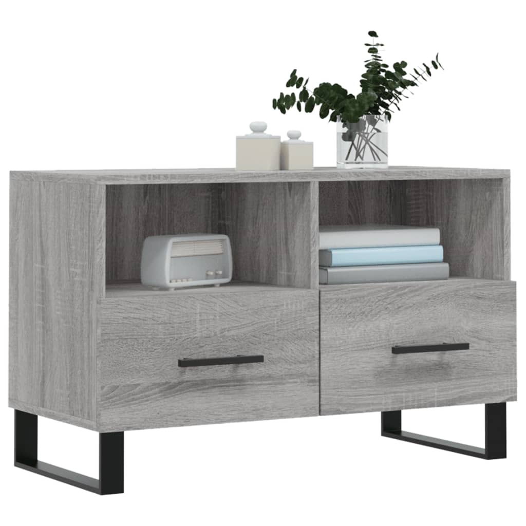 vidaXL Meuble TV Sonoma gris 80x36x50 cm Bois d'ingénierie