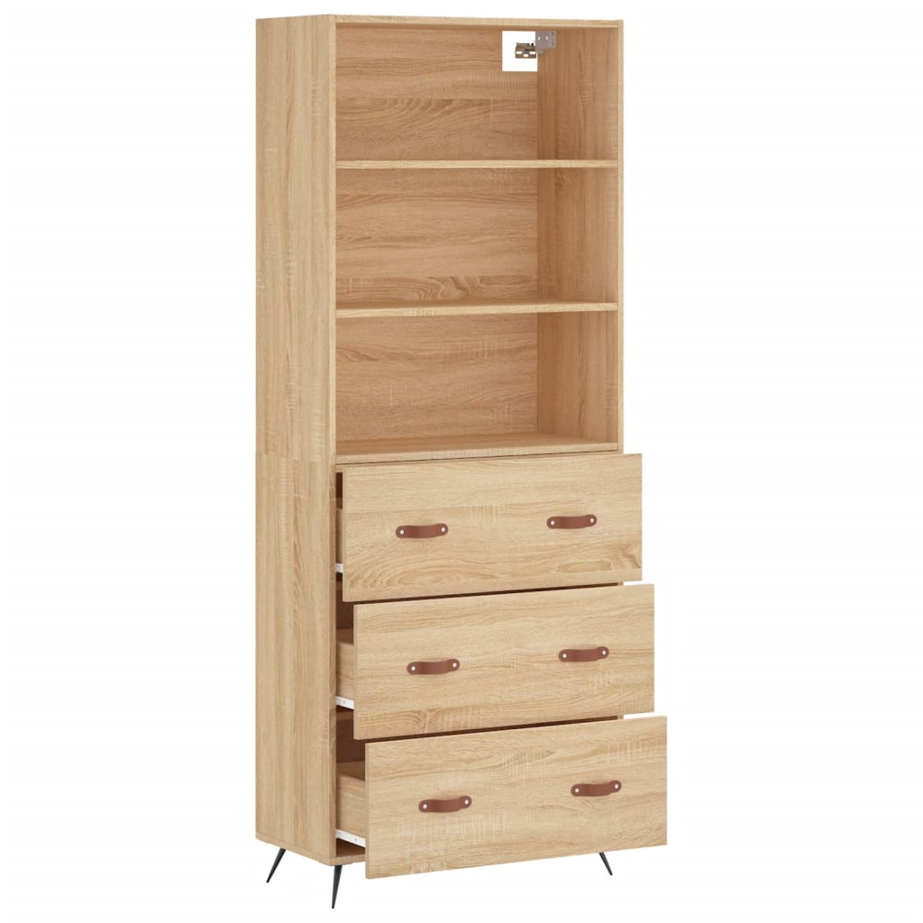 vidaXL Buffet haut Chêne sonoma 69,5x34x180 cm Bois d'ingénierie