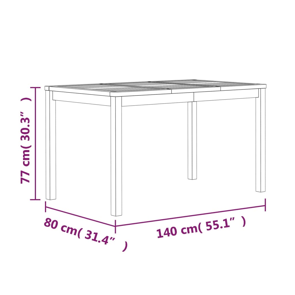 vidaXL Ensemble à manger de jardin 5pcs Bois de teck massif